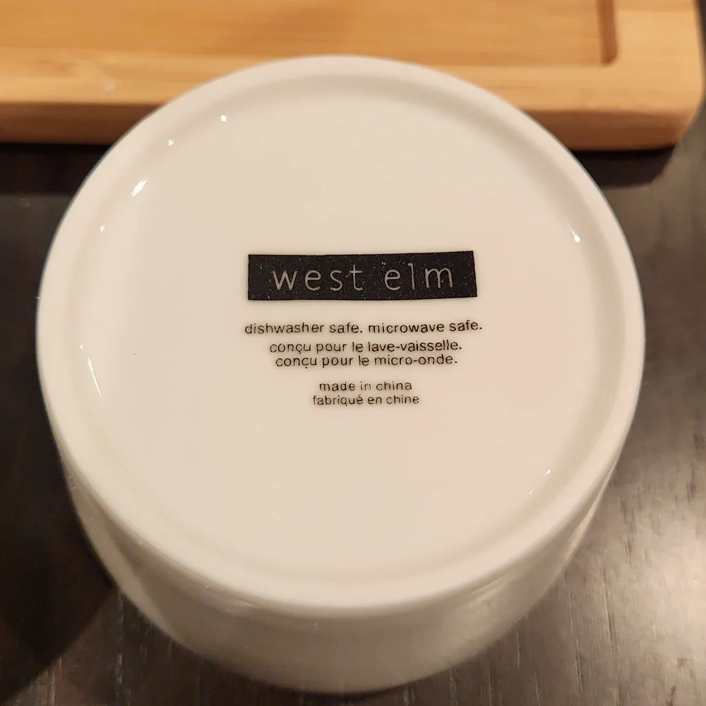 West Elm Bamboo Porcelain Serving set, NIB
